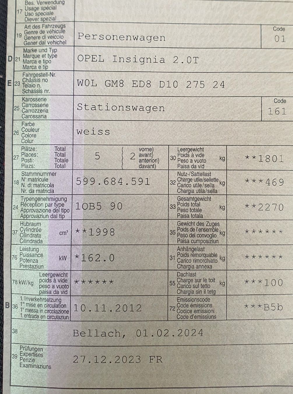 Opel Fari: Xenon Scheinwerfer Opel Insignia A – Usato da Kienberg venduto da schnurrli40 4