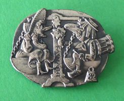 Basler Fasnachtsplakette Silber mit Nadel 1982