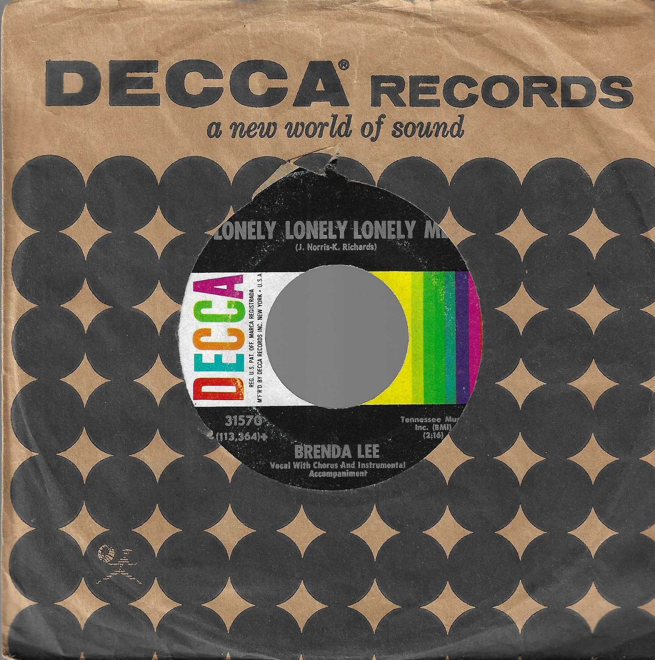 Dischi in vinile: Brenda Lee - Lonely Lonely Lonely Me – Usato da Savagnier venduto da Ne2065