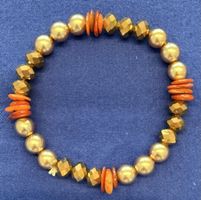 Armband Goldfarben mit orangen Akzenten✨🧡