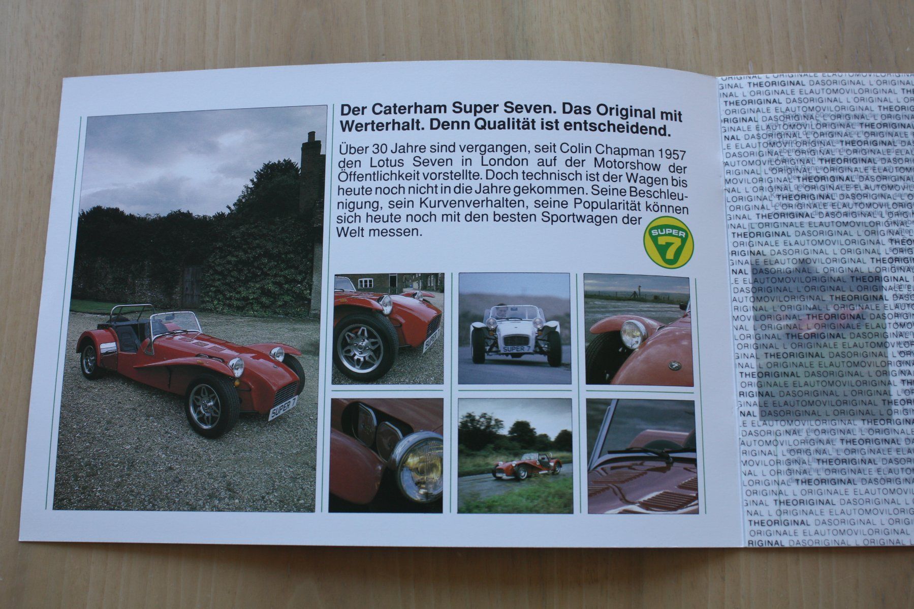 Lotus Documenti: Caterham Super 7 Prospekt – Usato da Wikon venduto da erwin400 1
