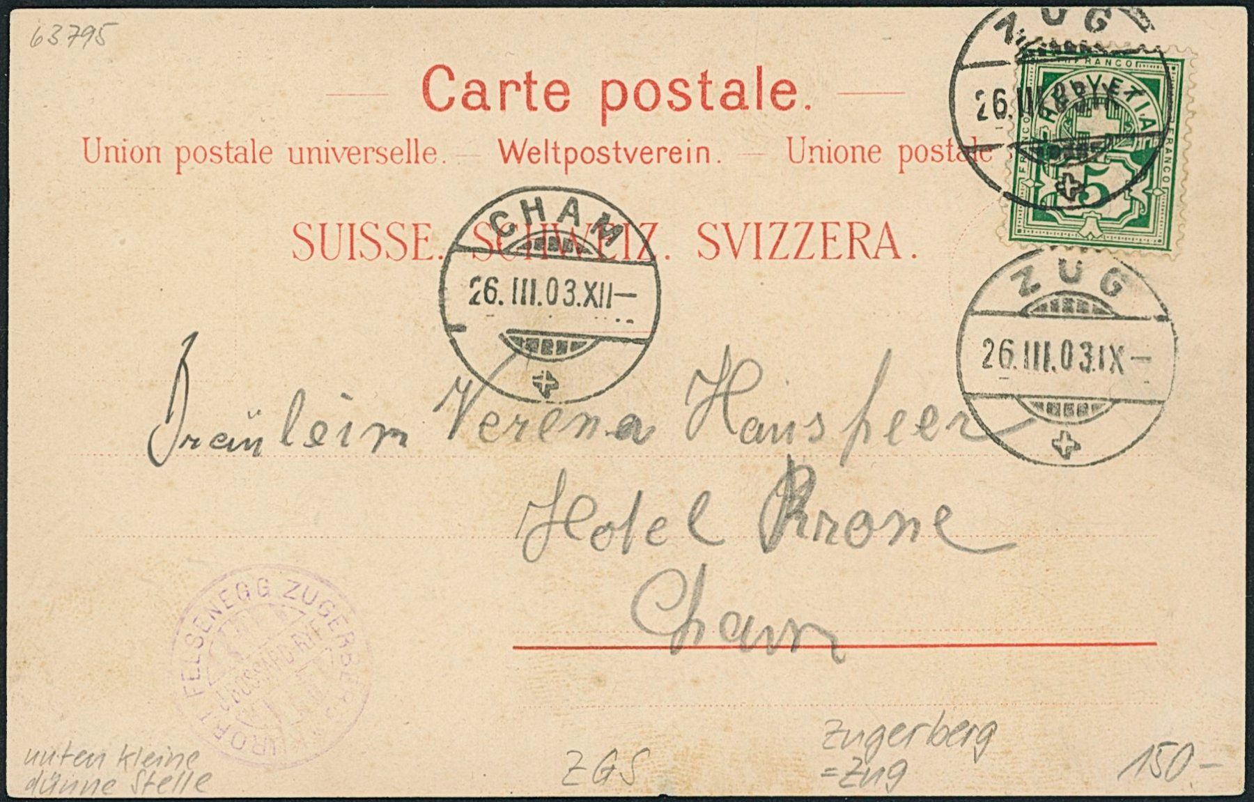 Ansichtskarten: ZGS Zugerberg - Litho - Zug – Gebraucht aus Schindellegi von leecollect 1