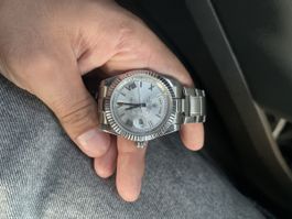 Rolex Day-Date 36mm silber Zifferblatt Stahl