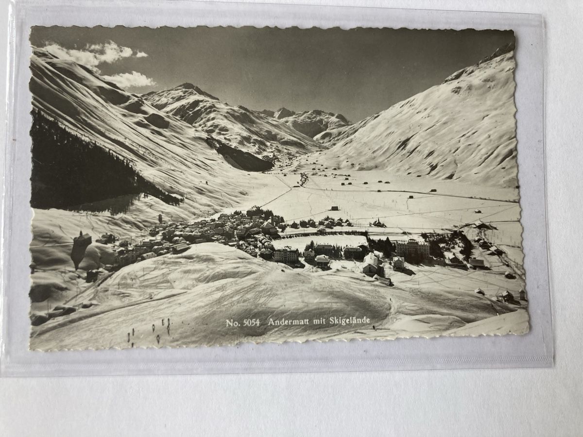 Cartoline postali: Alte Ansichtskarte Andermatt mit Skigelände, – Usato da Schüpfheim venduto da lenny25
