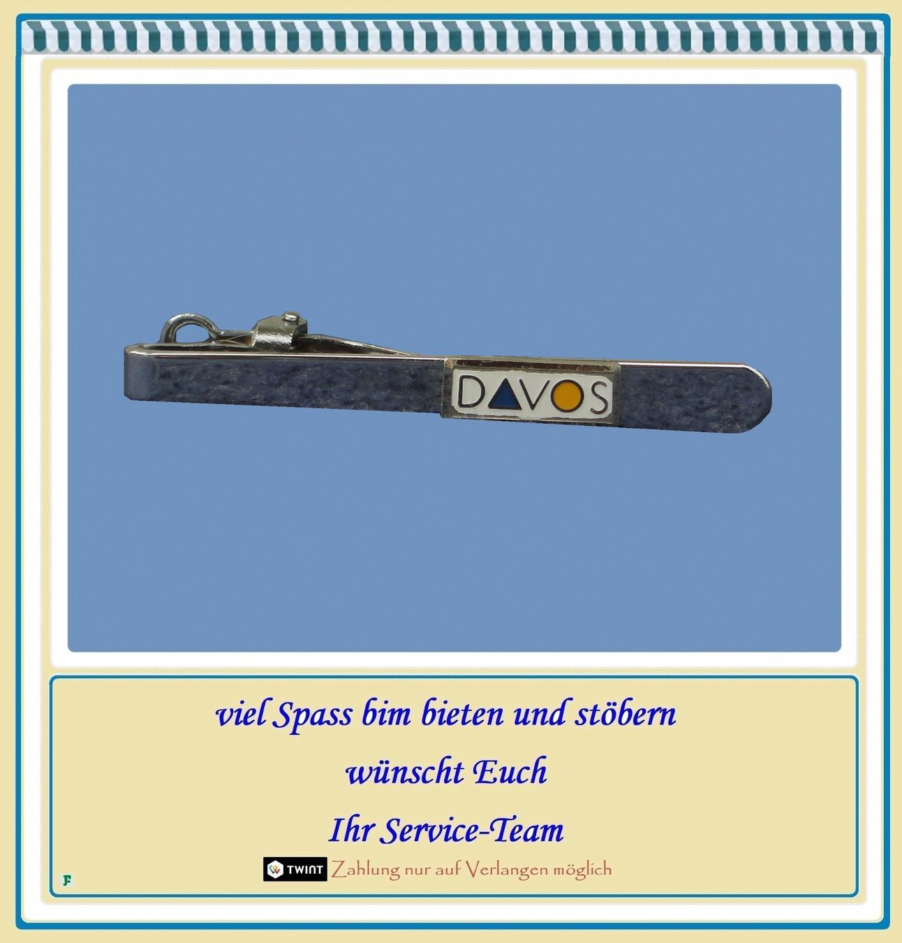 Placchette & Badge: „DAVOS” • Krawattennadel – Nuovo (secondo la descrizione) da Münchwilen TG venduto da FLOHMIFLITZER 1