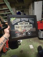 Harley-Davidson Bilder je nach Blickwinkel gerahmt