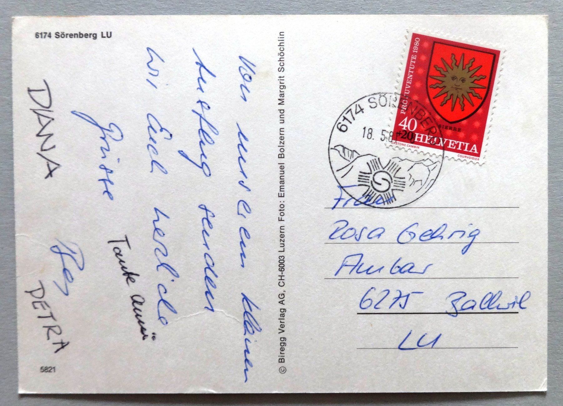 Cartes postales: Sörenberg LU – D'occasion à Fétigny par Billy2miny 1