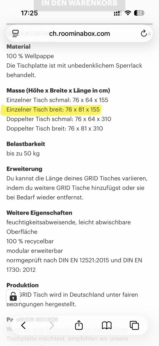 Tables: GRID Karton Tisch Room in a Box – D'occasion à Bern par nin_6qcv 3