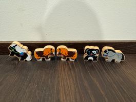 5 Holz-Spielfiguren Tiere