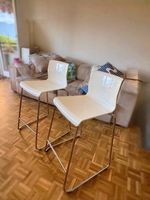 2 tabourets de bar IKEA GLENN  blanc/chromé