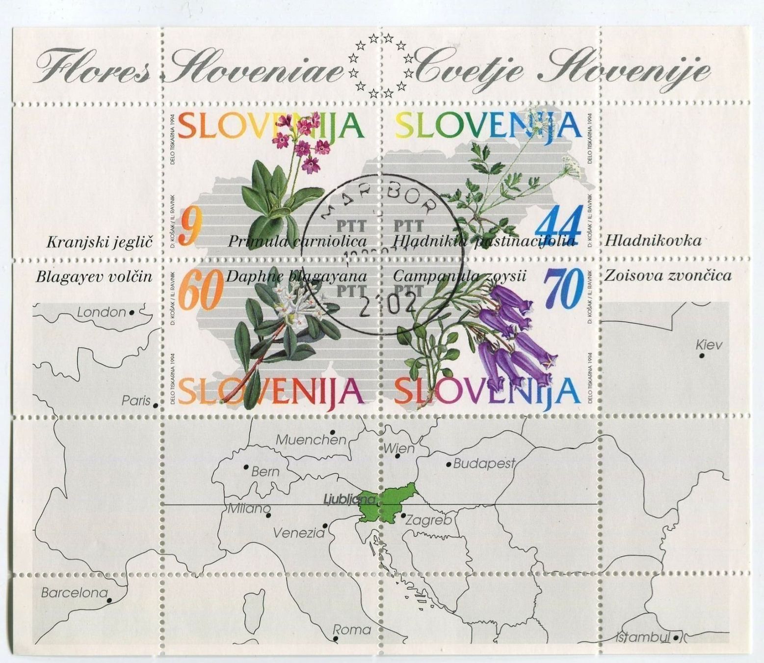 Tous les timbres: Block "Blumen". Slowenien – Neuf avec emballage d'origine à Basel par Butsch5