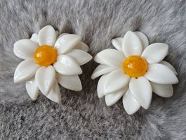 Vintage Wunderschöne TOP Margeriten Flower Power Ohrclips