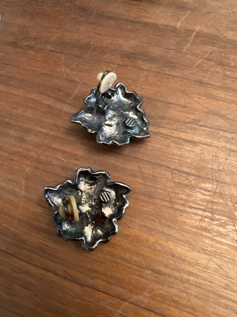 Orecchini pendenti & Orecchini a lobo: Vintage Blumen Ohrclips – Usato da Basel venduto da oppo99 1