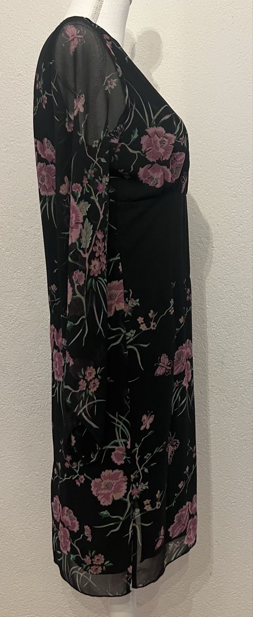 Vestiti: Schwarzes Chiffon-Kleid mit Blumenmuster, Grösse 38/M – Usato da Oftringen venduto da Nashorn_rn2c 3