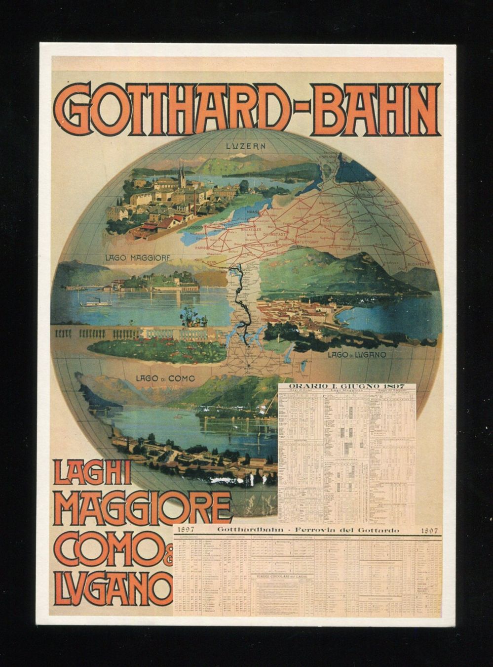 Cartoline postali: Gotthard-Bahn, Künstlerkarte – Usato da Aarau venduto da Elmaar41