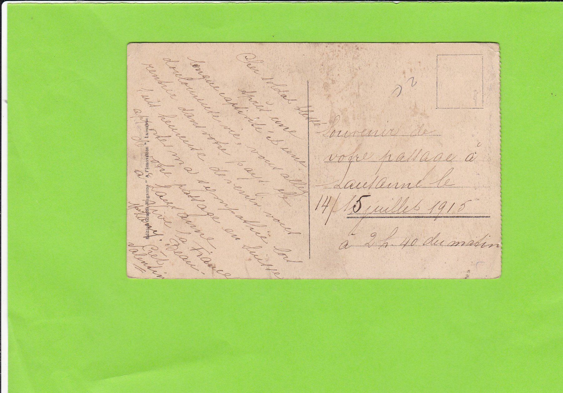 Cartoline postali: Lausanne-L'Eglise-Oldtimer – Usato da St. Peterzell venduto da neckertal 1