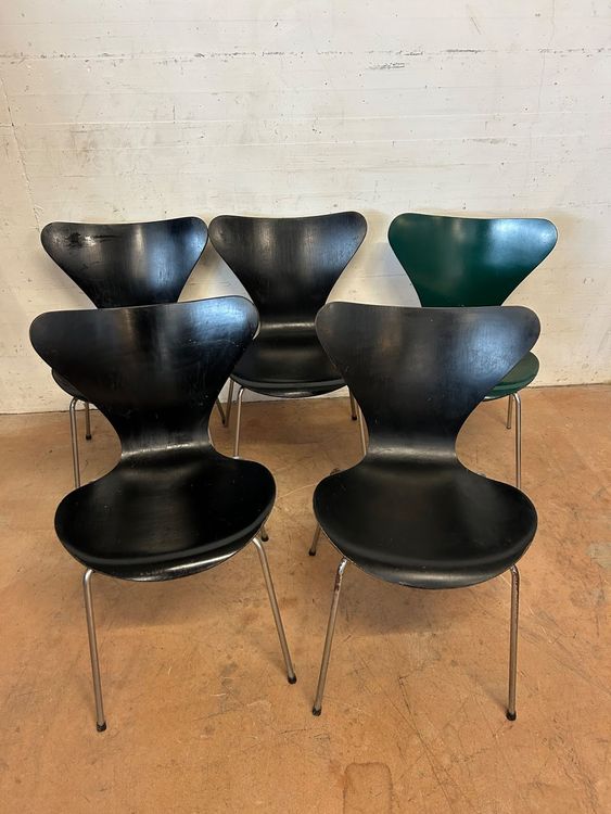Fritz Hansen, Series 7-Stuhl, 6 Stück, blau (Gebraucht) in Zofingen für