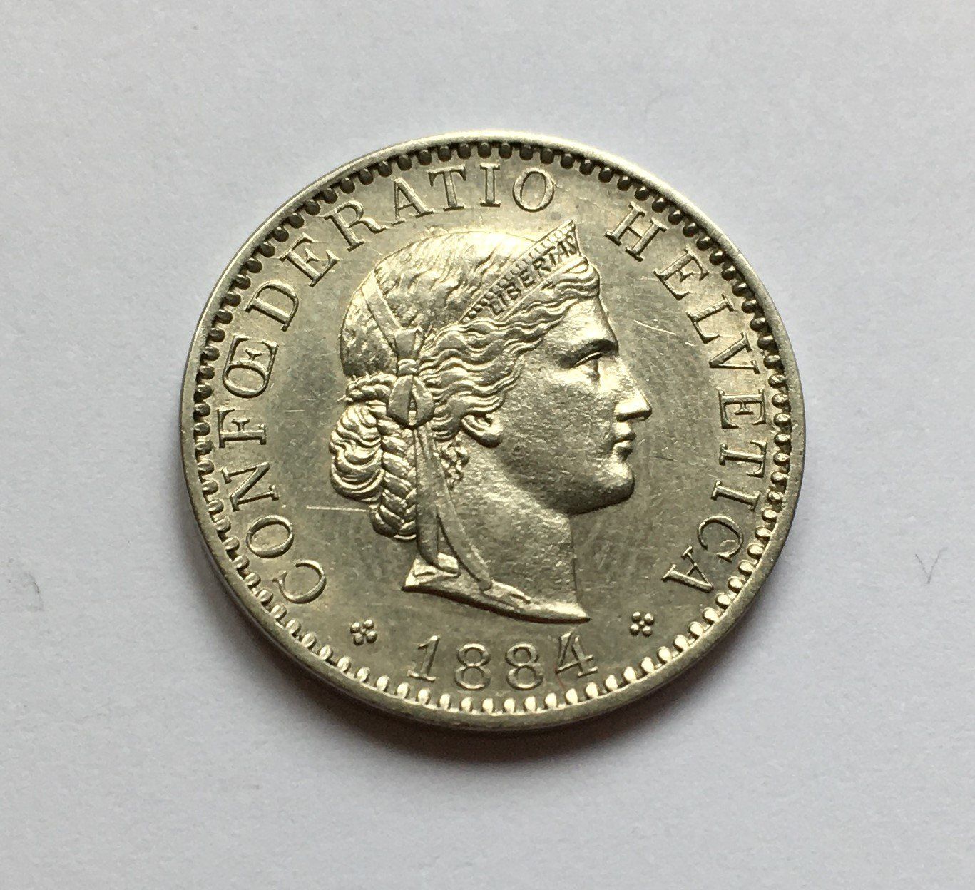Tutti le monete: 1884 20 Rappen -unz – Nuovo (secondo la descrizione) da Kirchberg SG venduto da Helveticus00