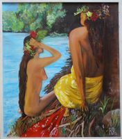 Nude Tahitian Women on the Beach monogr. in der Art Gauguin