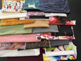 Stoffreste verschiedene Muster und Farben. 