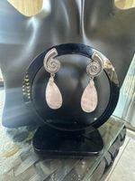 Ohrringe, Rose Quartz Tropfen