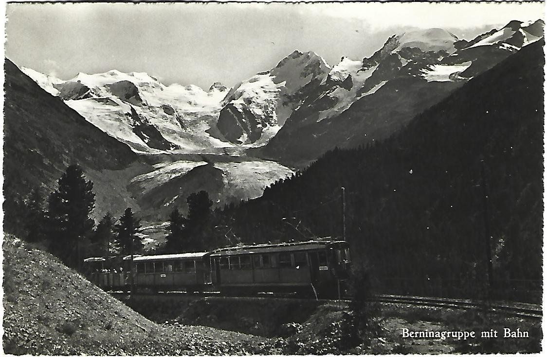 Cartoline postali: Berninagruppe mit Berninabahn – Usato da Wetzikon ZH venduto da Brulu100