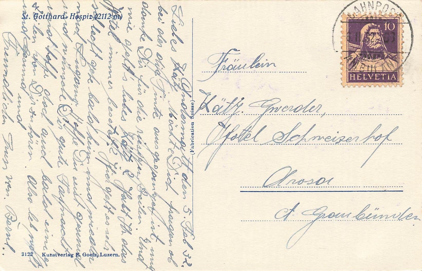 Cartoline postali: Gottardo ospizio Leventina – Usato da Biasca venduto da Blenio71 1