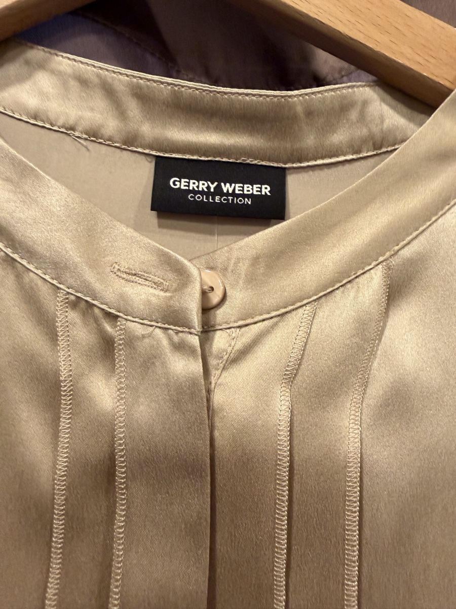 Gerry Weber Camicette: Neu Gerry Weber echte 100% Seidenbluse, Gr. 40, Gold – Nuovo e nell'imballaggio originale da Walde AG venduto da Hanutta 1