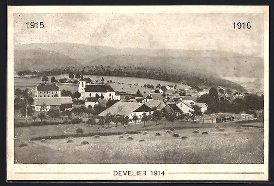 Cartes postales: Develier, Teilansicht mit Kirche 1914-15 – D'occasion à Berlin par bartko-reher