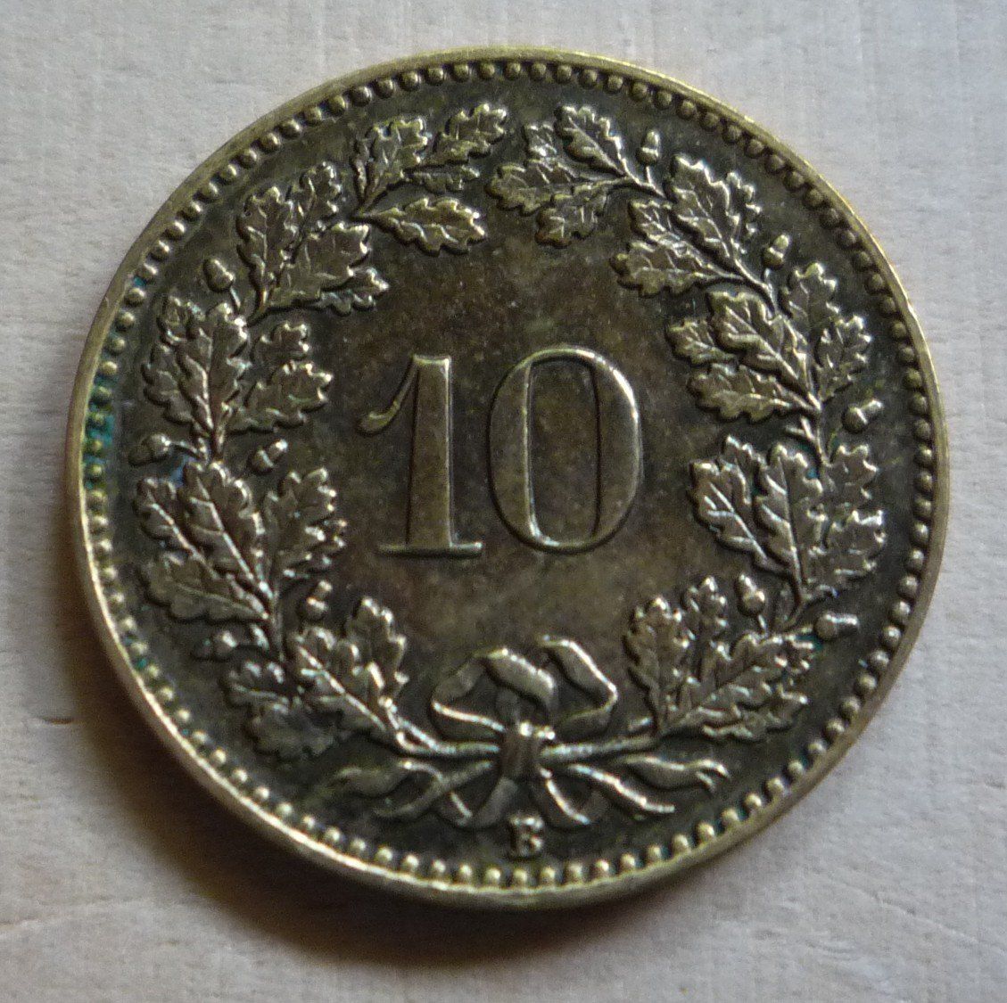 Tutti le monete: 10 Rappen 1919, stgl, Messing, Kat. CHF 225.-- – Usato da Rieden SG venduto da Sammelfreund 1