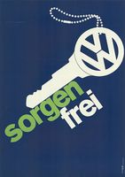 Original VW-Werbeplakat „sorgenfrei“ (1962)