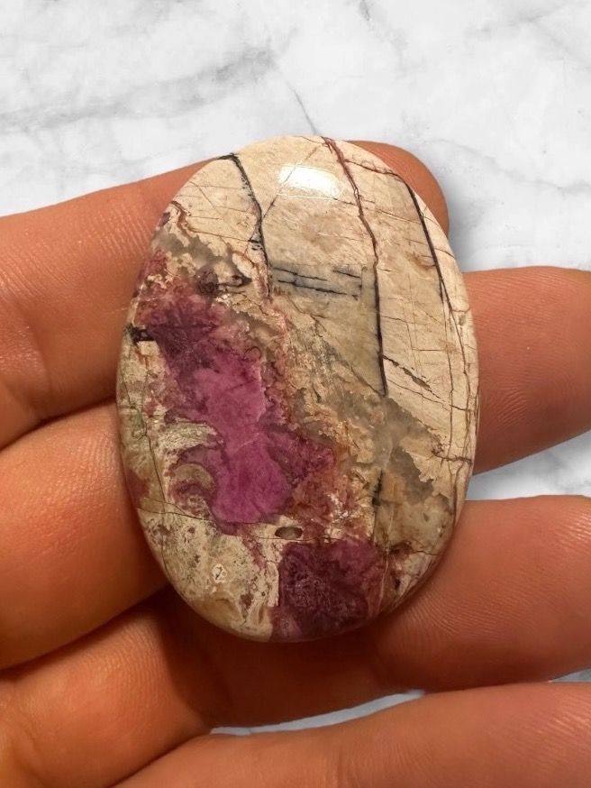 Minerali & Pietre curative: Cobalto Calcit Cabochon, 75ct – Nuovo e nell'imballaggio originale da Männedorf venduto da CabochonExceptionnel
