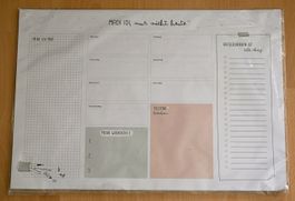 Schreibtisch-Unterlage Notizblock Wochenplaner