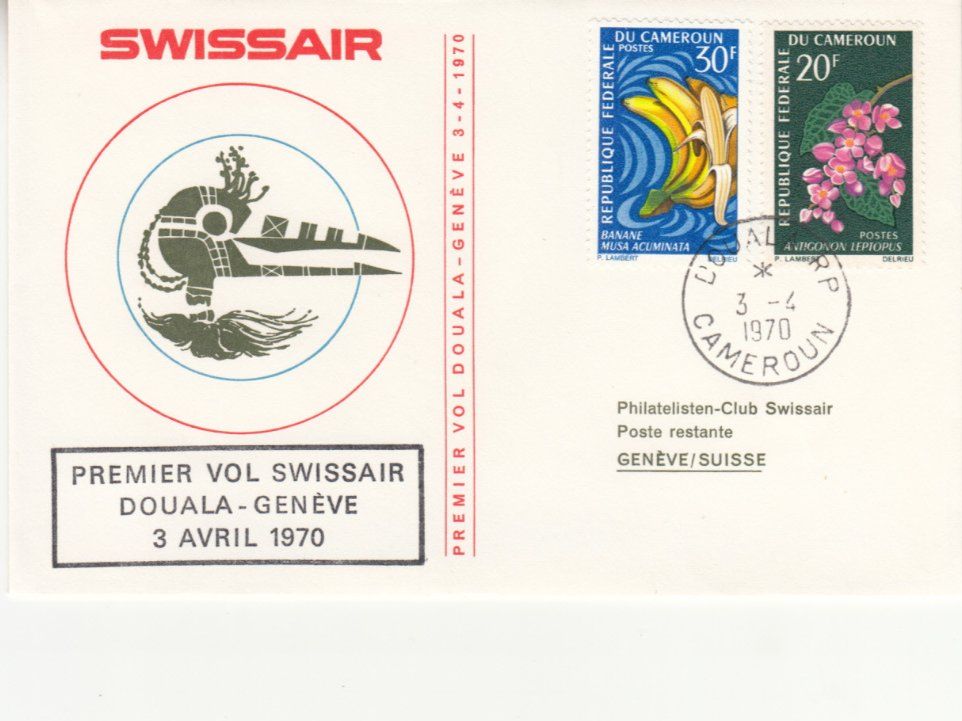 Alle Briefmarken: SLH RF 70.7b Douala-Genève – Gebraucht aus Bürglen TG von StampGraf