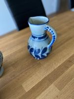 Rustikale Keramik-Mostkanne, Krug mit blauem Dekor!