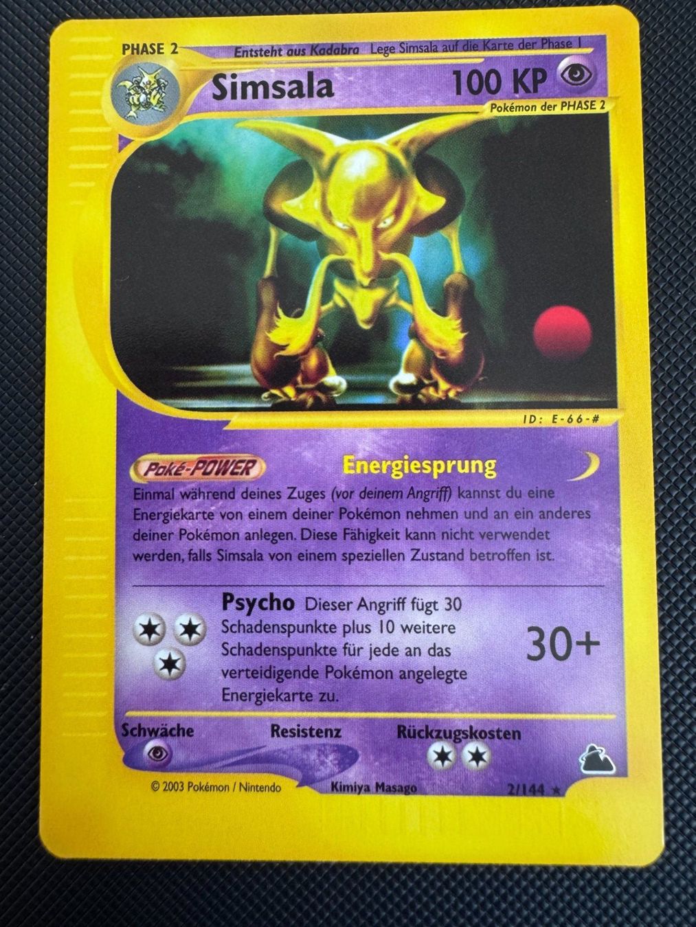 Pokémon Carte collezionabili: Pokemon Simsala Rare 2/144 - Skyridge - DE – Usato da Erstfeld venduto da PokeSandero