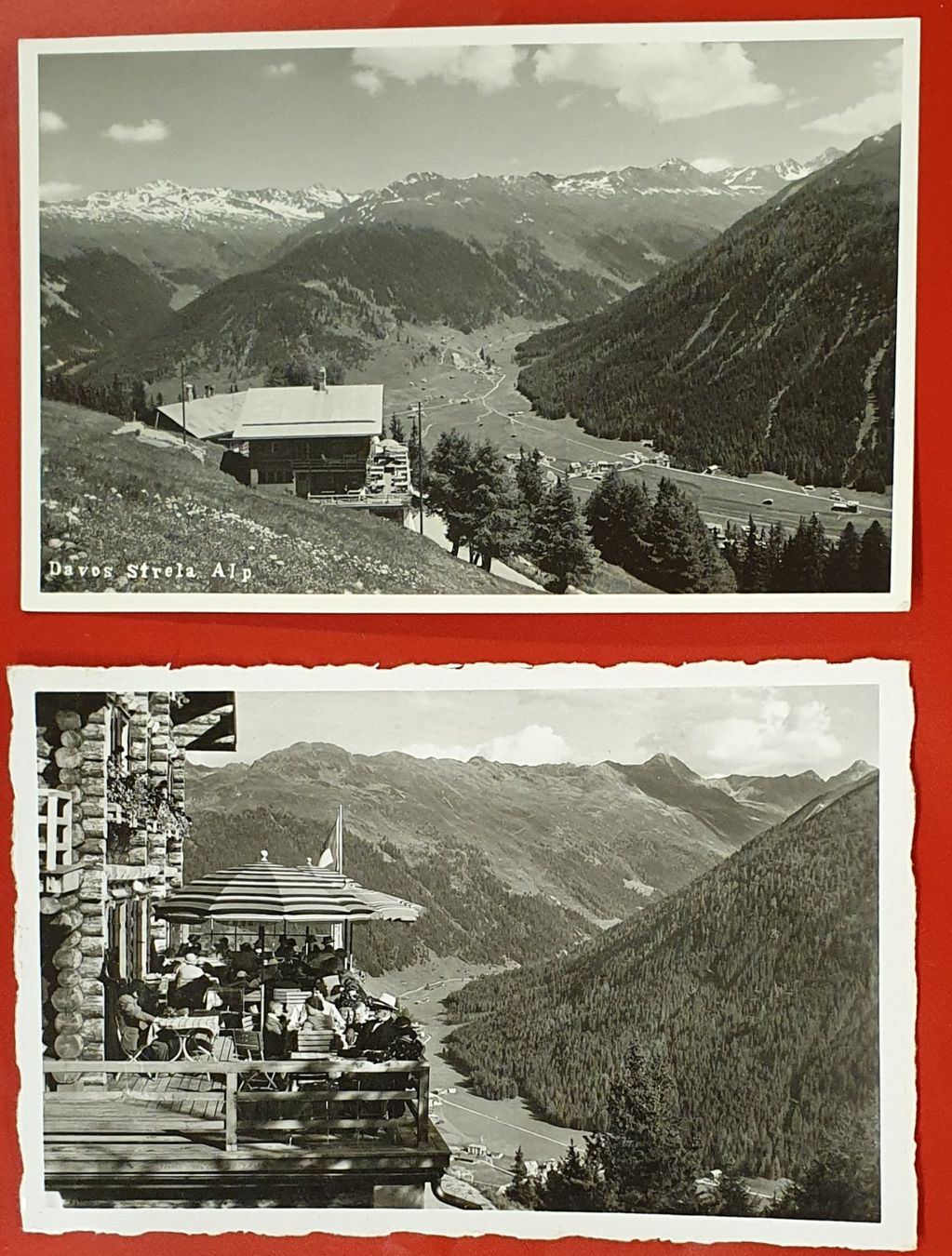 Cartoline postali: 2 Ansichtskarte - Restaurant Strelaalp ob Davos 1943 – Usato da Kreuzlingen venduto da Rschweiz1