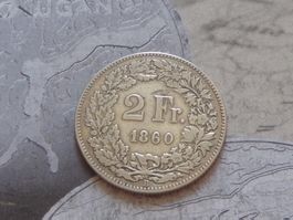 2 Fr. 1860 B Helvetia assise - Très belle pièce