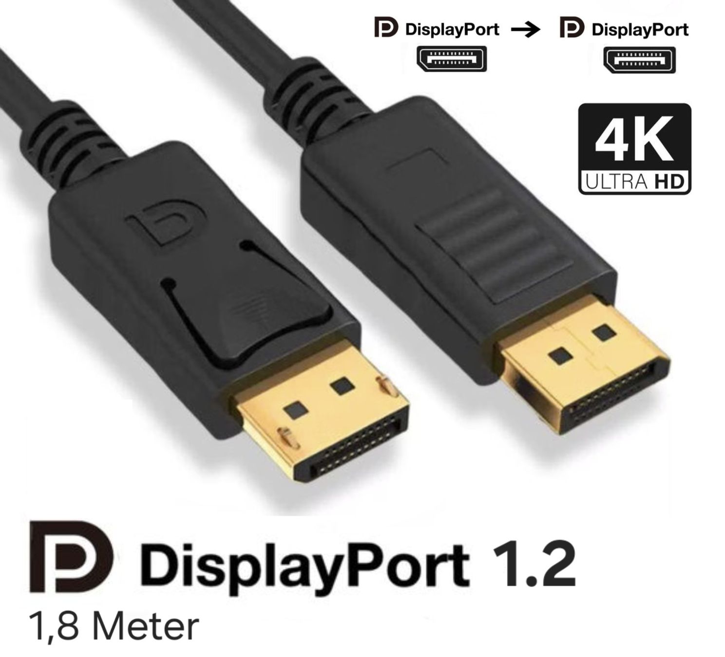 Cavi: DisplayPort Kabel / 1,8 Meter / Digitec CHF 19.70 / DP 1.2 – Nuovo e nell'imballaggio originale da Uster venduto da -FPS-