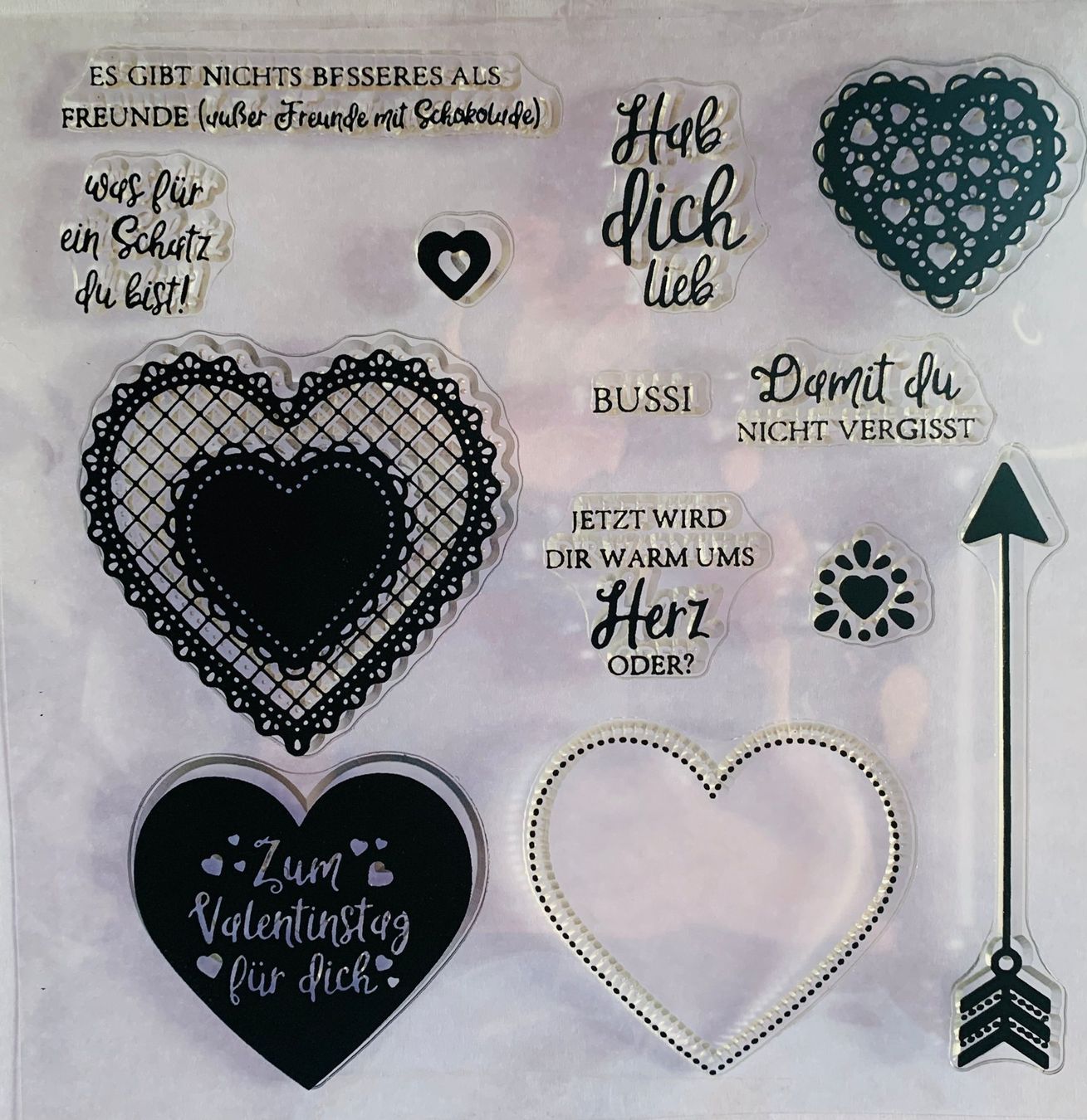 Timbri: Silikonstempel Herz Freundschaft Valentinstag – Nuovo e nell'imballaggio originale da Kaltbrunn venduto da schere-stein-papier