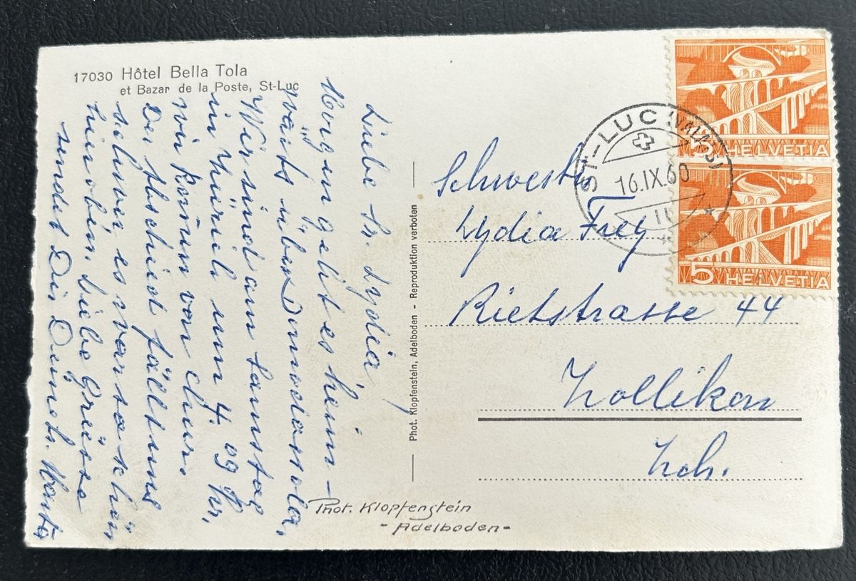 Cartes postales: St.Luc Hotel et Bazar de La Poste  – D'occasion à Horw par Tellbub 1