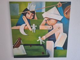 Original T. Timor Gemälde Öl Leinwand 2013 / Romeo und Julia
