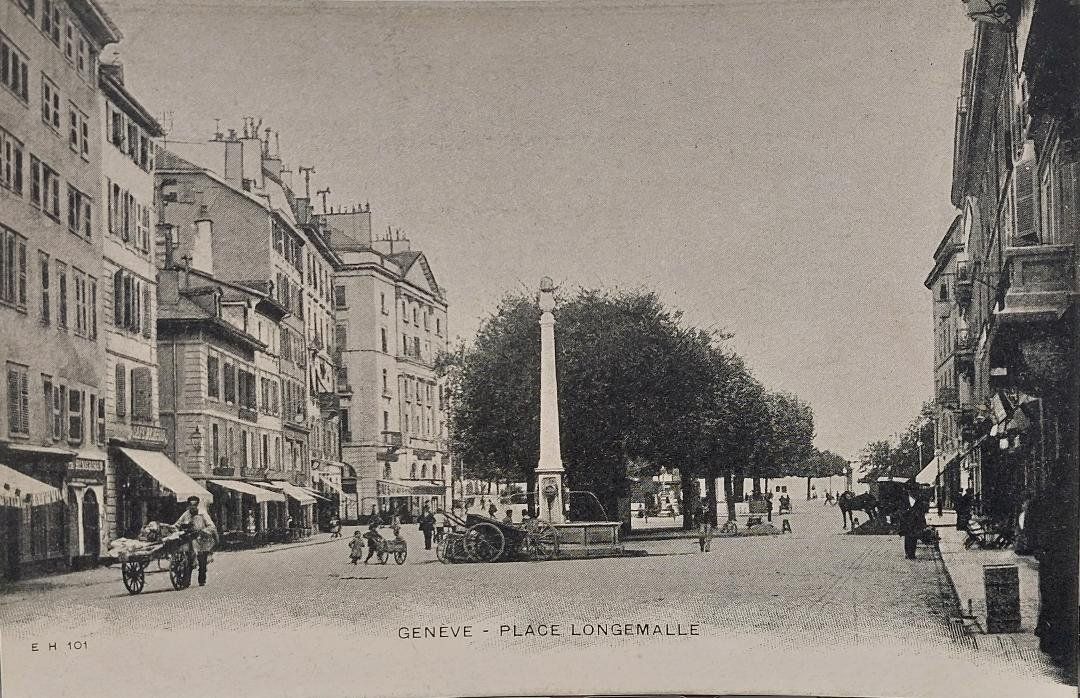 Cartoline postali: GENÈVE - Place Longemalle – Usato da Delémont venduto da Domdom1