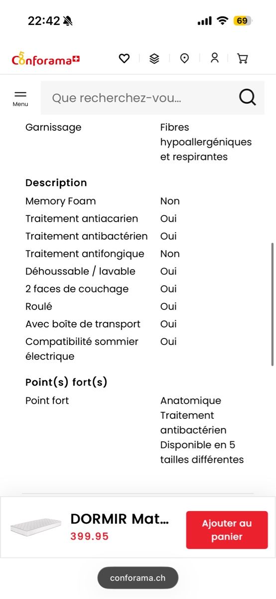 Matelas: Matelas 160x200 – D'occasion à Moutier par berdatcassandra 2