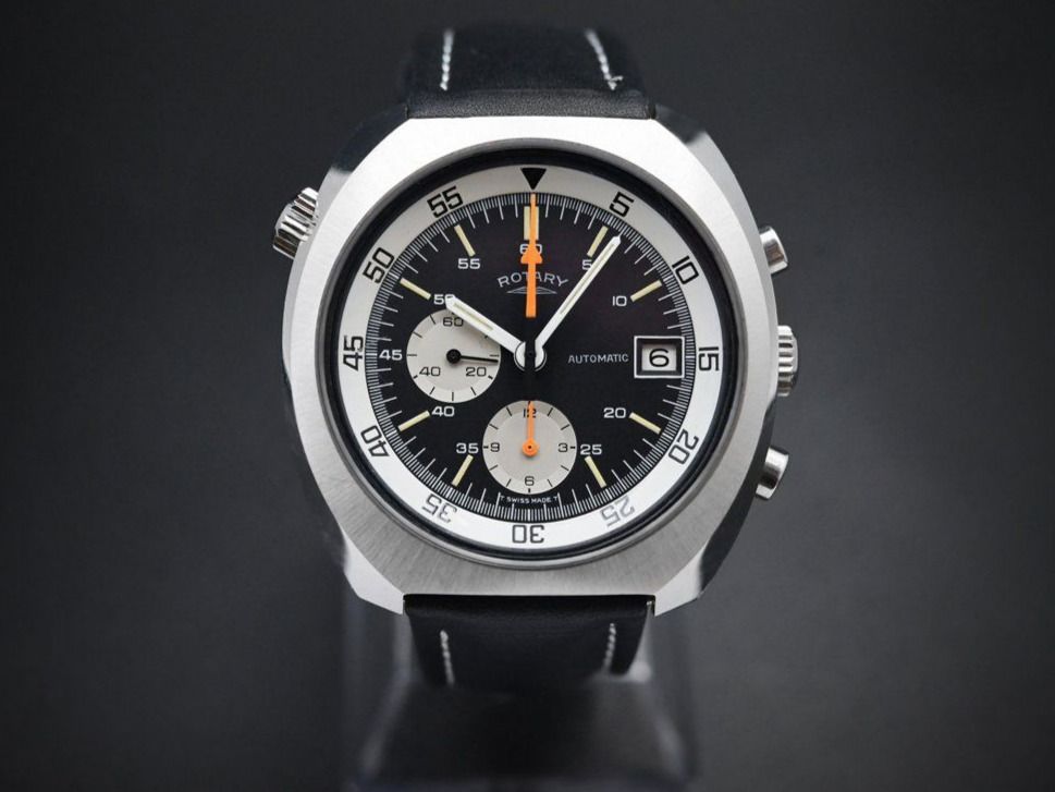 Rotary Orologi: Rotary 43mm Super Compressor chronograph, cal. Lemania 1341 – Usato da Eschert venduto da Watchlegend