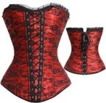 Rotes Korsett Mit Kleid, Sexy Korsett-Kleir Für Fr Produktbild-Vorschau 6