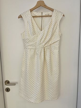 Maison Jules Dress, size 10, Cream with Golden Dots