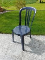 Bistro Stühle Kunststoff blau - 10 Stück Set