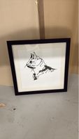 Bild Tierzeichnung Katze (Druck), abstrakte Kunst, gerahmt!