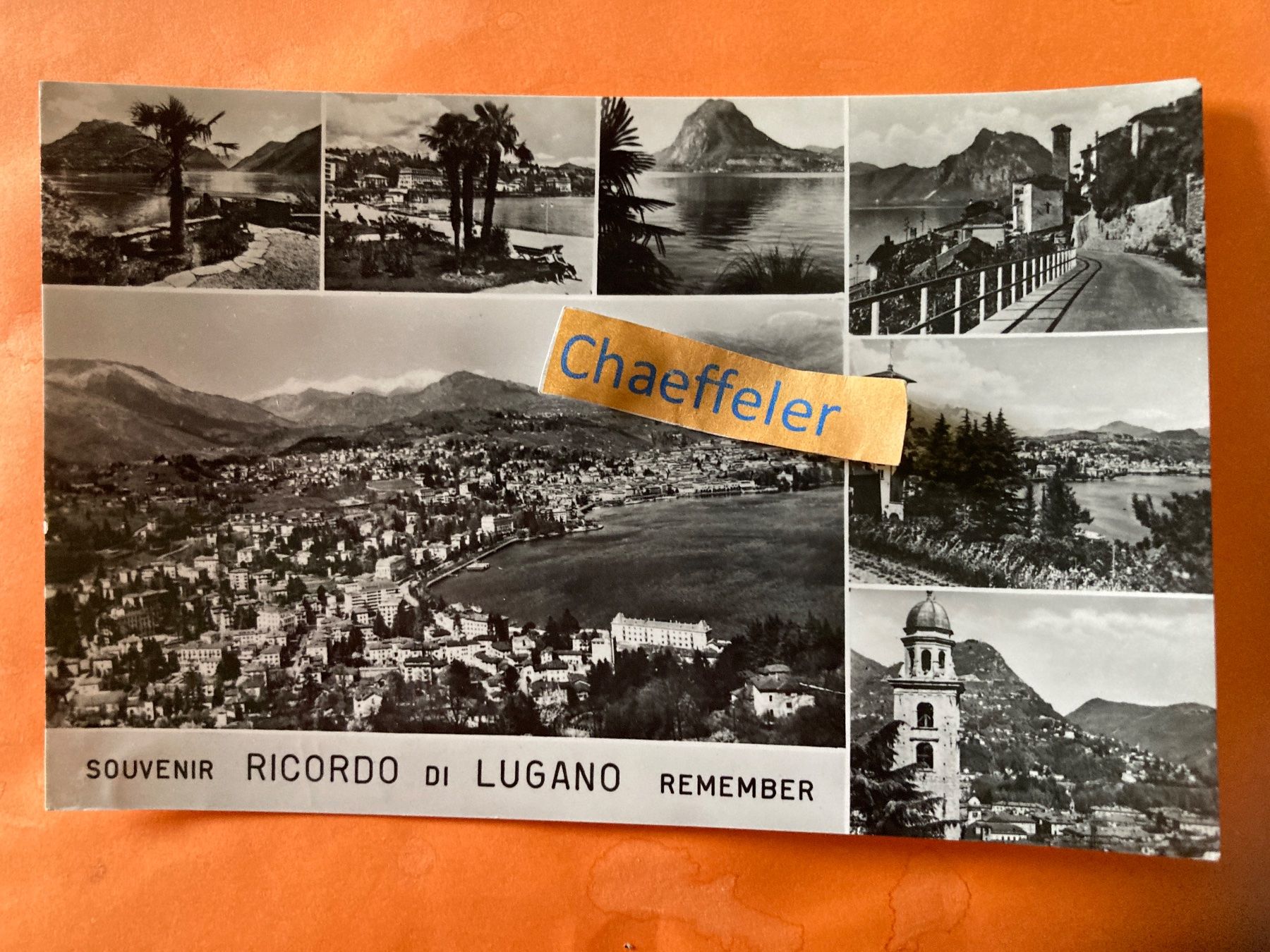 Cartoline postali: 1960 Souvenir Ricordo di Lugano remember – Usato da Zürich venduto da Chaeffeler